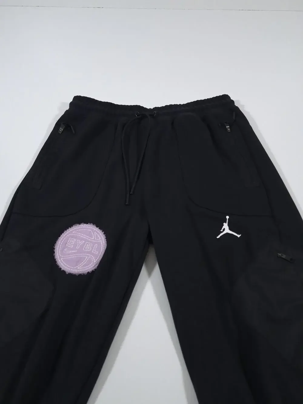 Jordan EYBL Sweatpants Mens Large Black Dri-FIT Jogger Pants Patch DQ7897-010